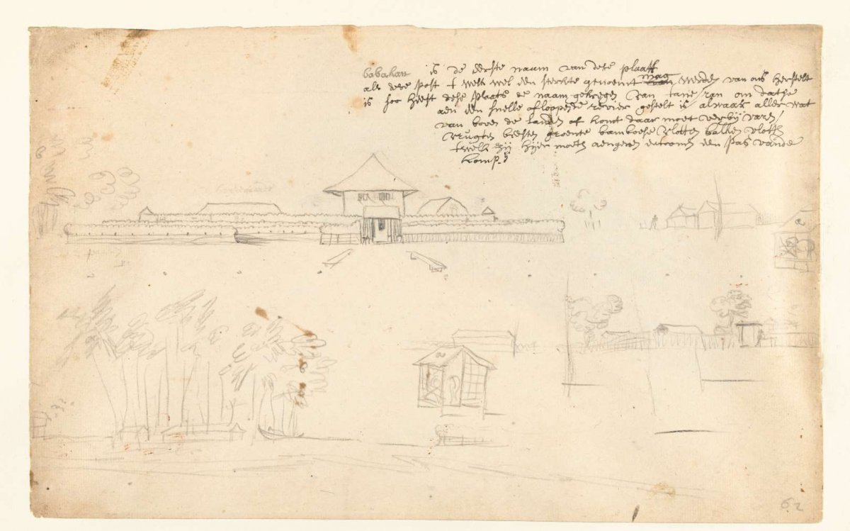Sketches in and near the fort of Babahan, anonymous, c. 1700