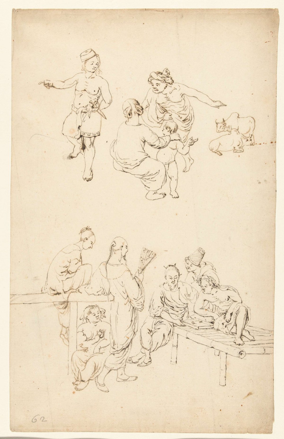 Two groups of figures, Wouter Schouten, c. 1660