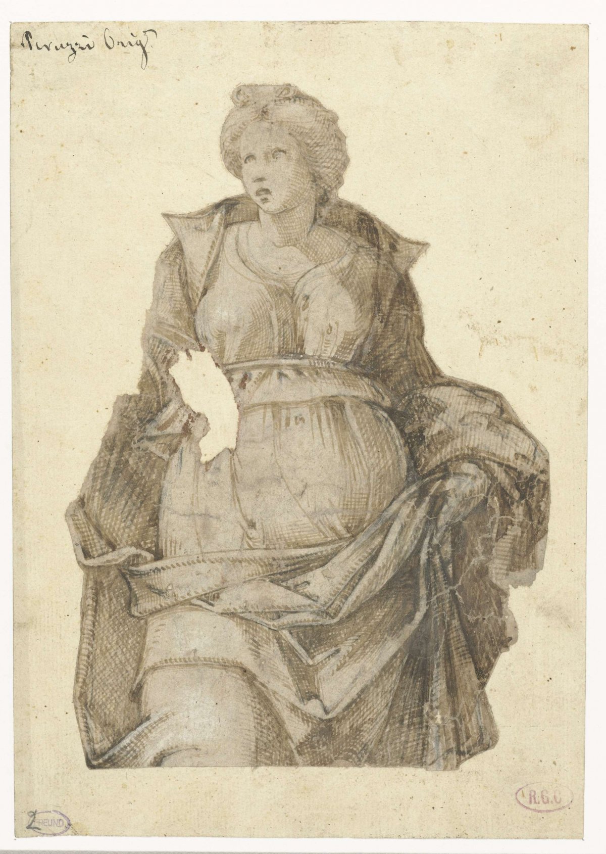 Standing female figure, Bartolomeo Passarotti, 1538 - 1592