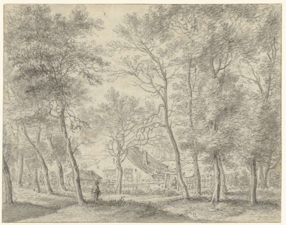Landelijke woning tussen geboomte, anonymous, 1600 - 1699