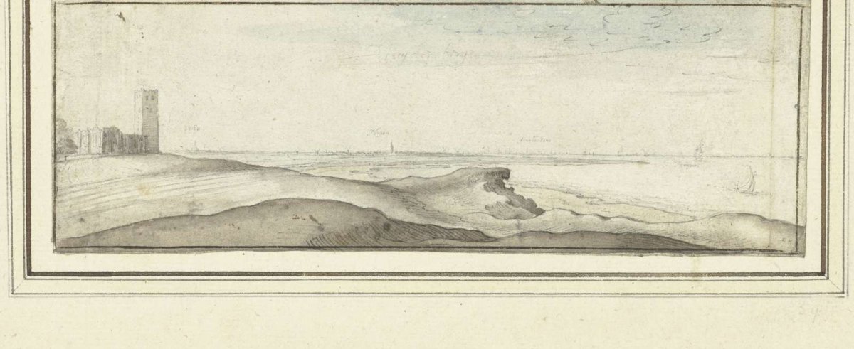 View from Muiderberg of Weesp, Muiden and Amsterdam, Wenceslaus Hollar, 1634