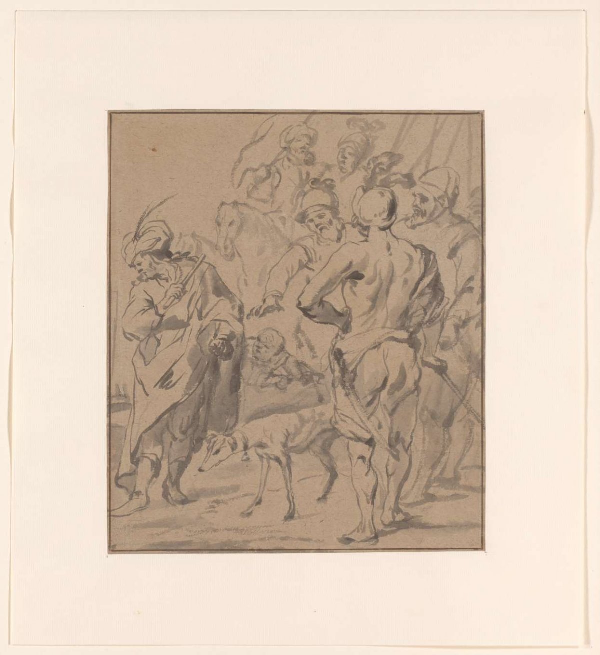 Soldiers, Orientals and a dog, Jürgen Ovens, 1633 - 1678