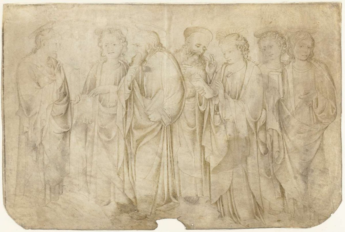 Christ and six apostles, anonymous, c. 1400 - c. 1500