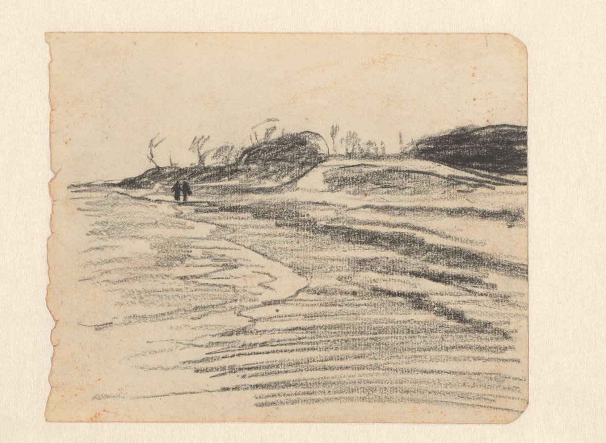 Landscape with dike, Willem Witsen, 1870 - 1923