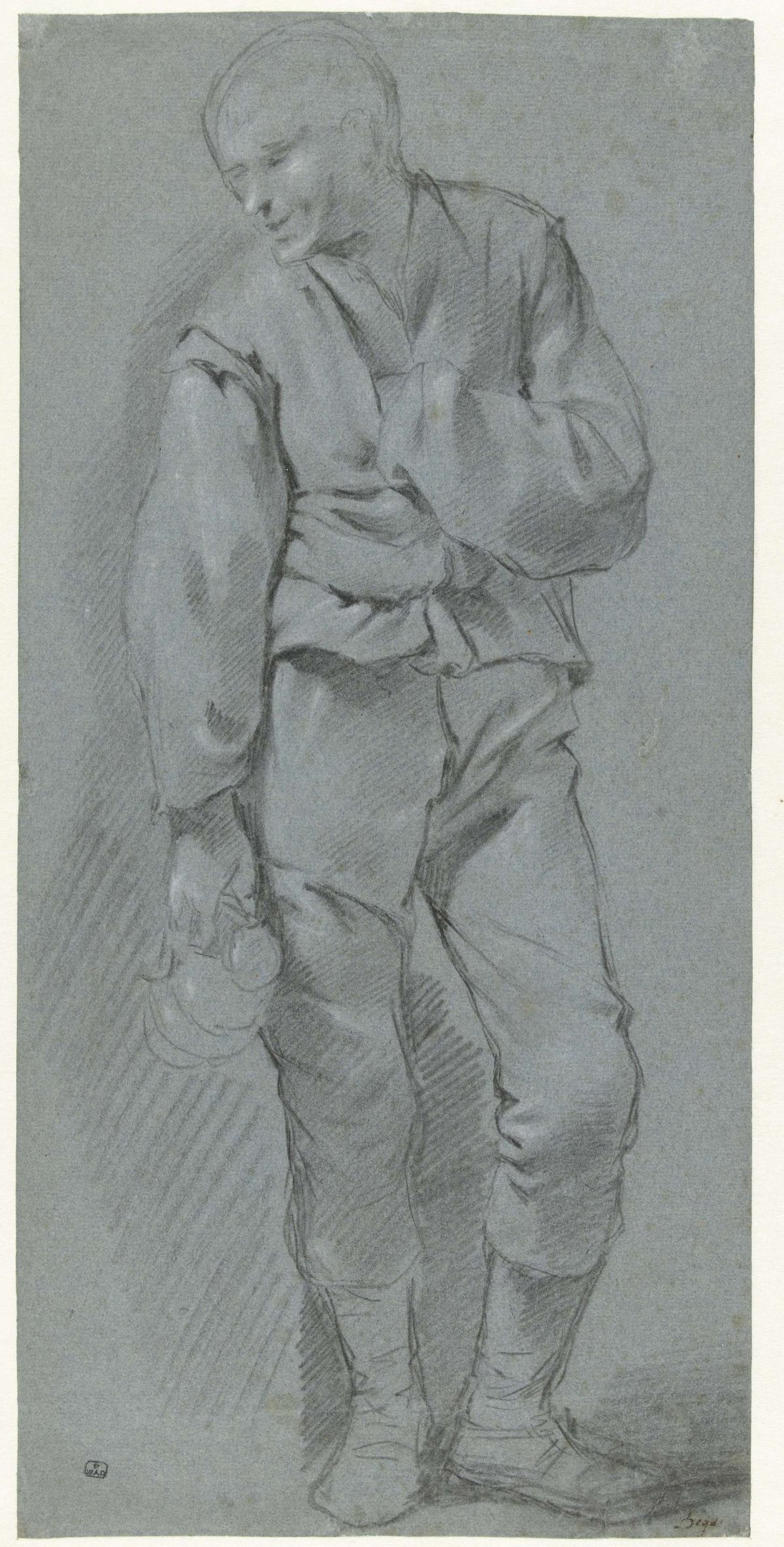 Standing Man, Holding a Pitcher in his Right Hand, Cornelis Pietersz. Bega, 1650 - 1664