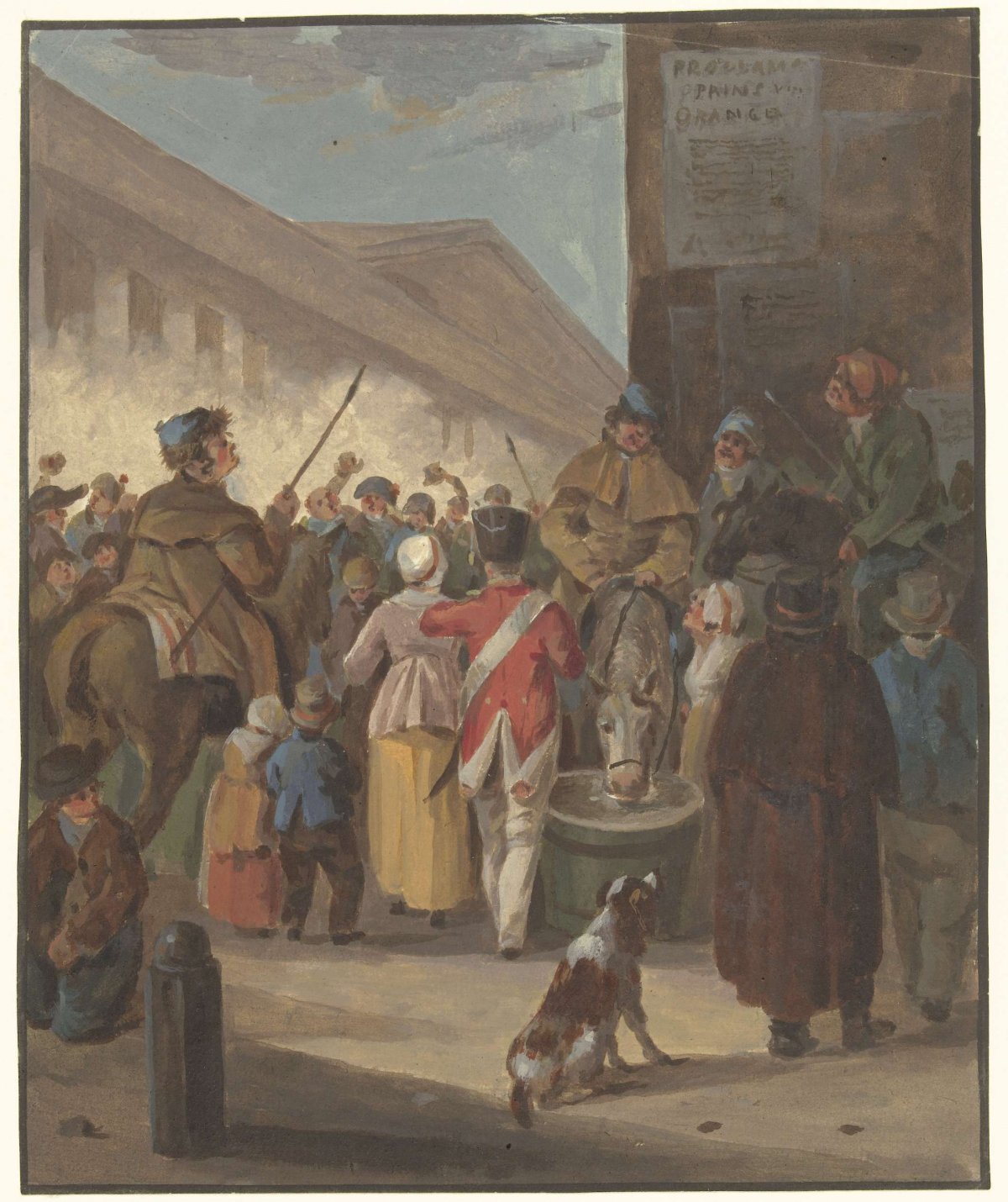 The first Cossacks within Amsterdam, anonymous, 1813