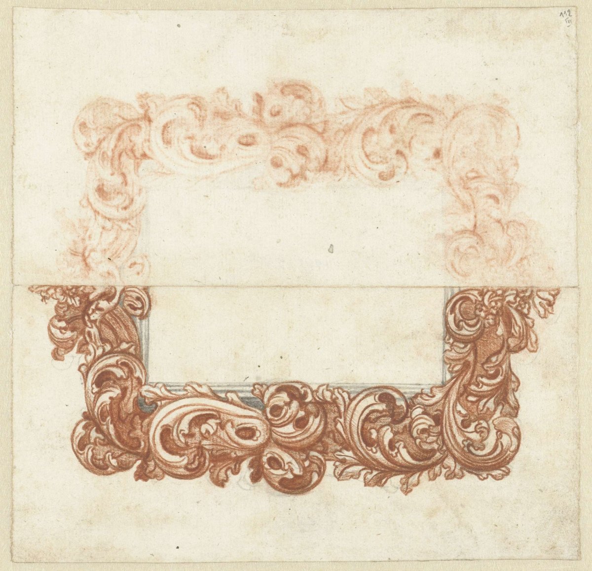 Design for a frame with acanthus leaves, anonymous, 1600 - 1699