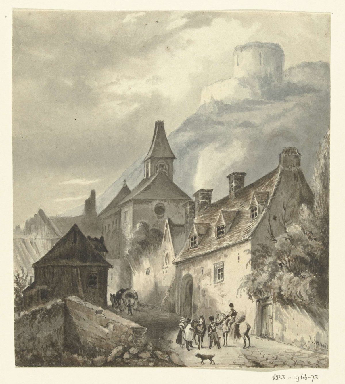 View of la Roche-Guyon, Jean Bernard, 1775 - 1833
