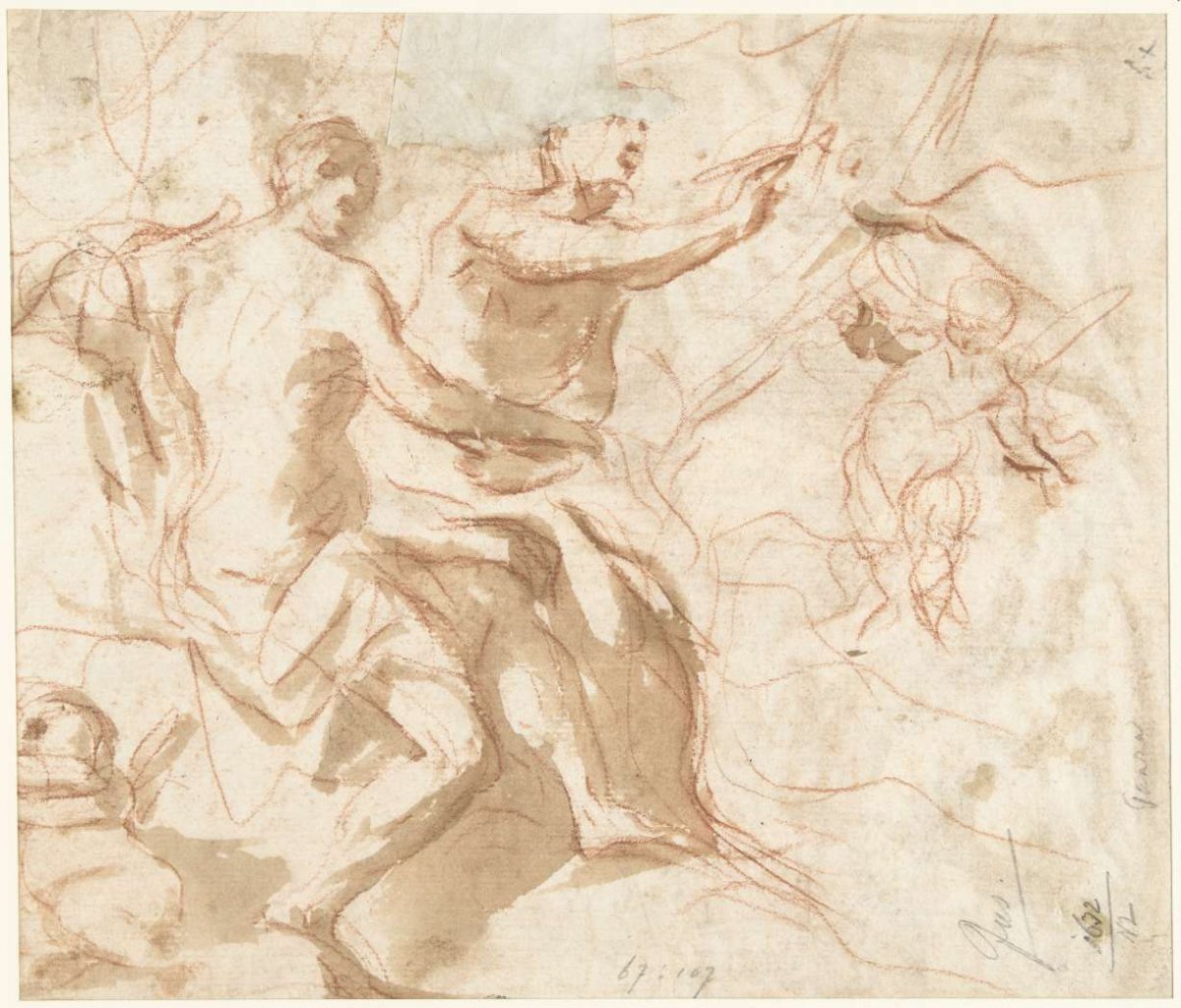 Angelica and Medoro carve their names in a tree, Federico Panza, 1653 - 1703