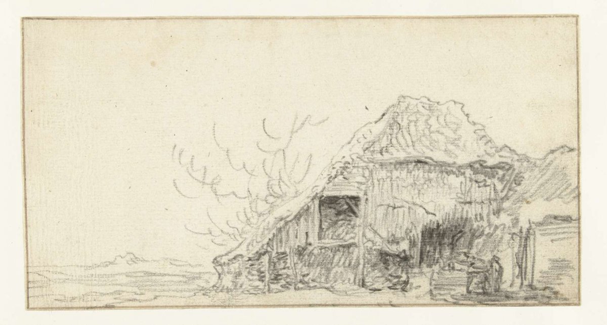 Farm barn in a flat landscape, Pieter de Molijn, 1650 - 1660