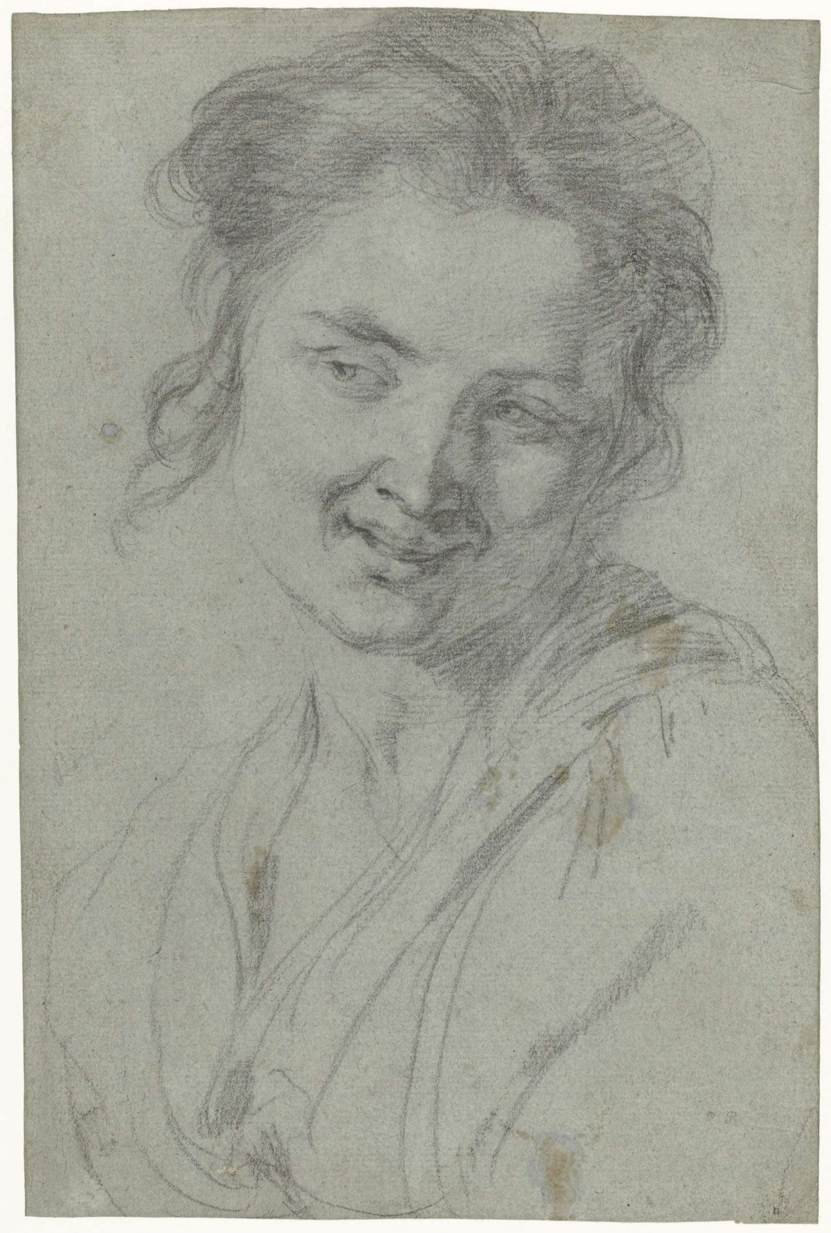 Study of a smiling woman, Johann Liss, 1616 - 1619