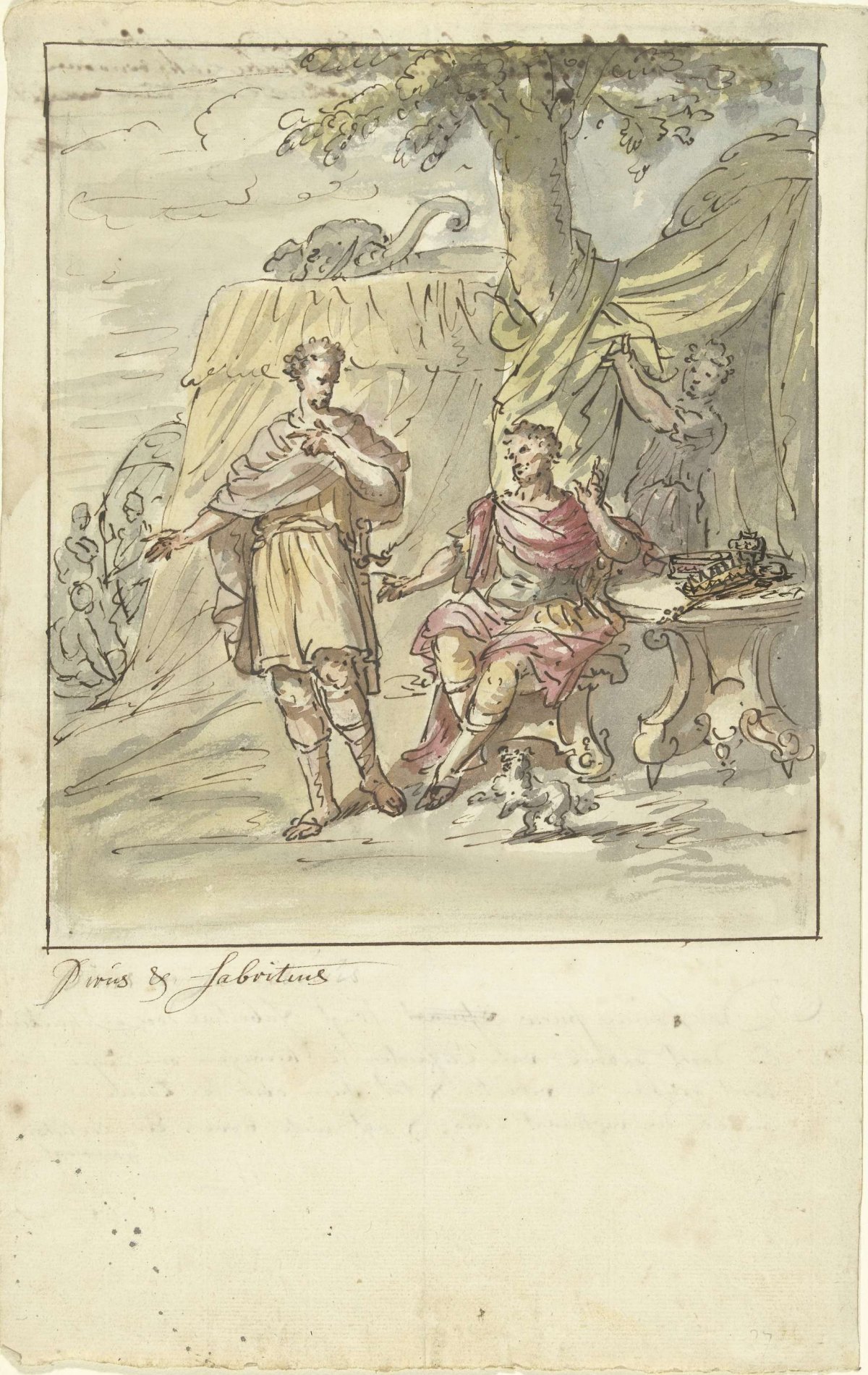 Pyrrhus tracht Fabricius om te kopen, Elias van Nijmegen, 1677 - 1755