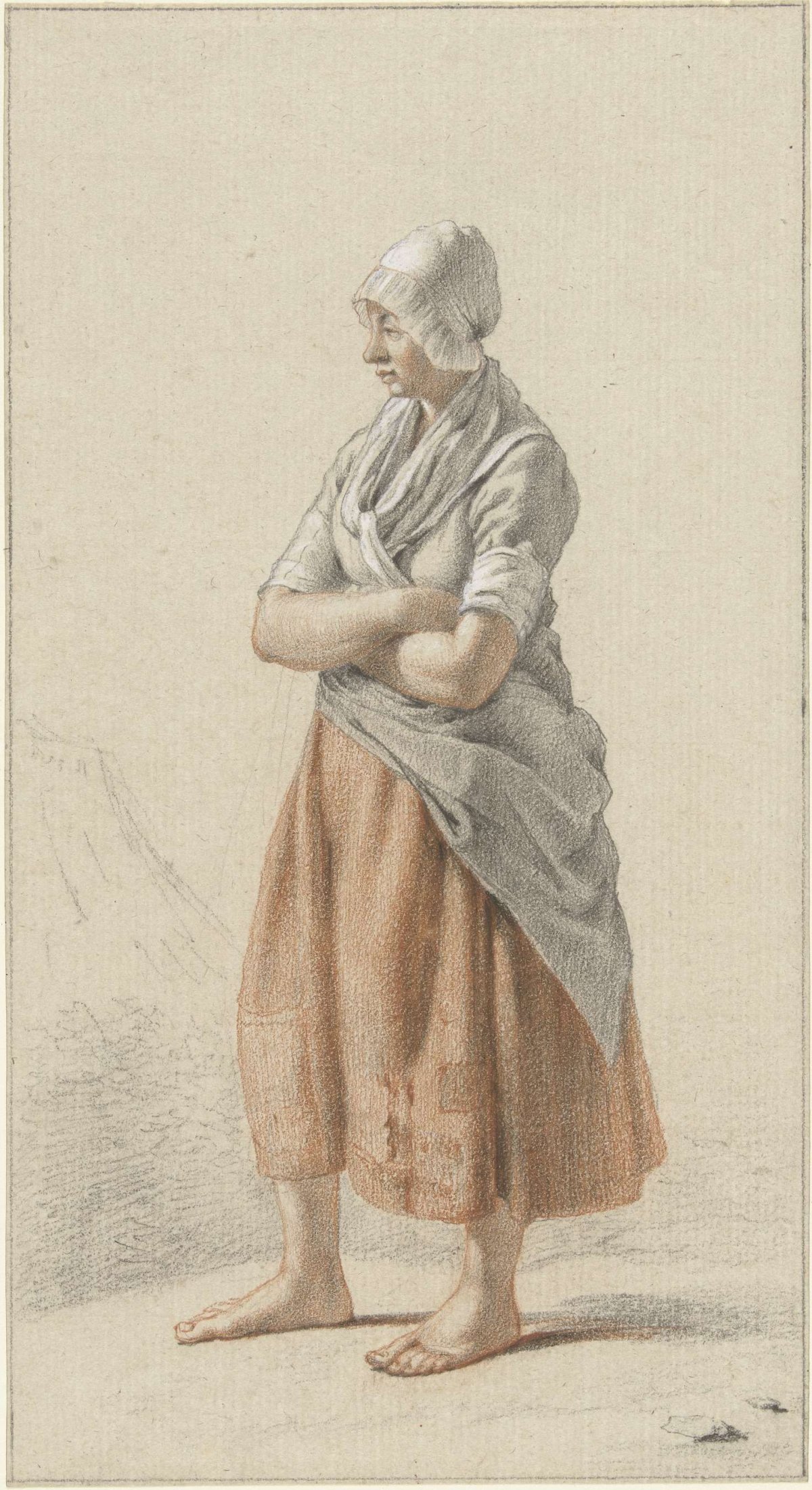 Standing girl, to the left, Johan Christiaan Willem Safft, 1788 - 1849