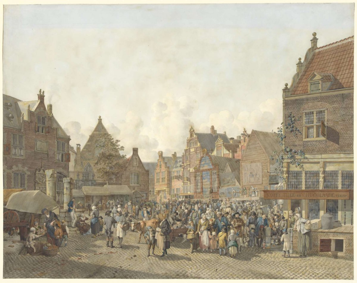Town Square with Fair, Johannes Huibert Prins, 1793