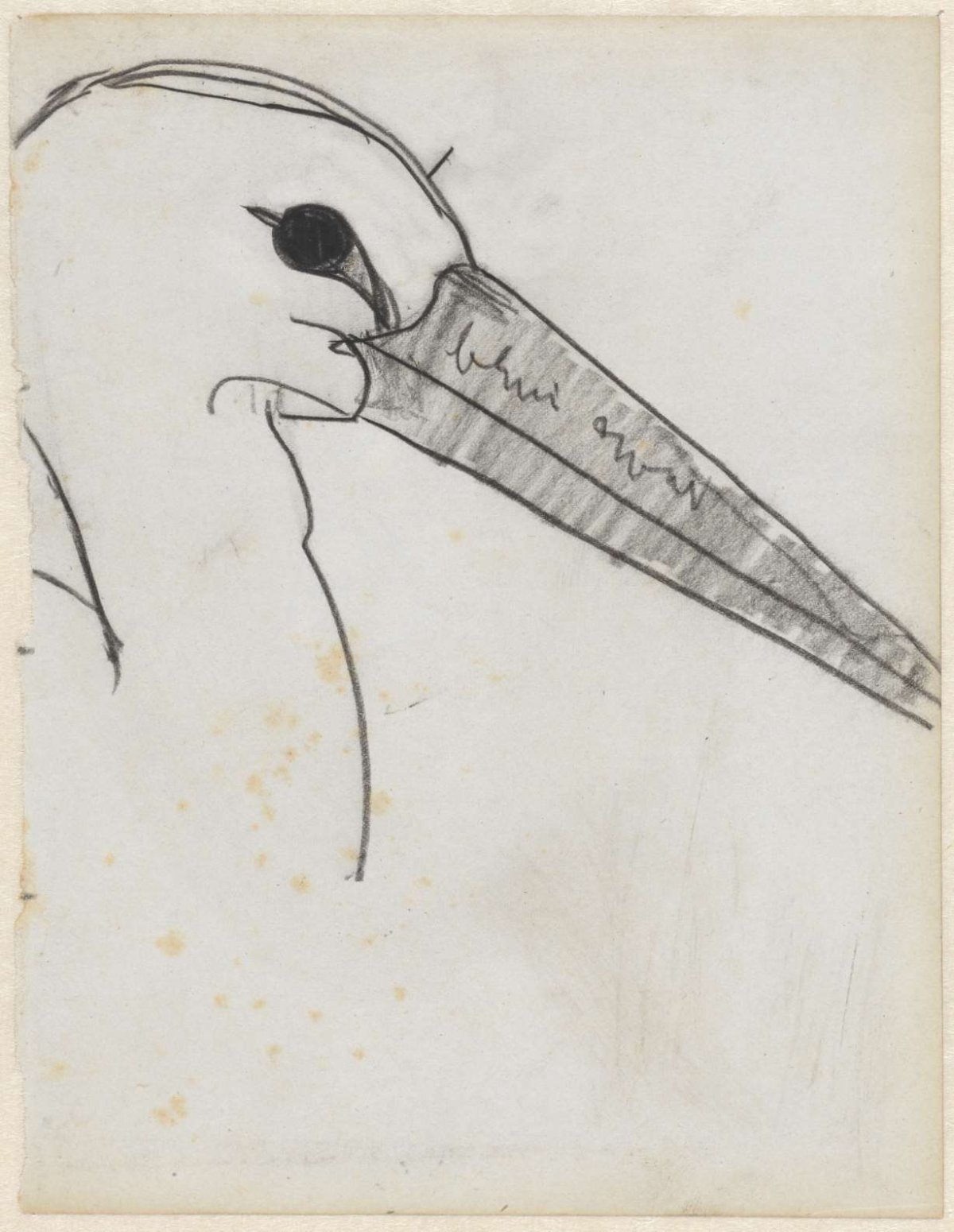 Head of a Dutch stork, Theo Nieuwenhuis, 1876 - 1951