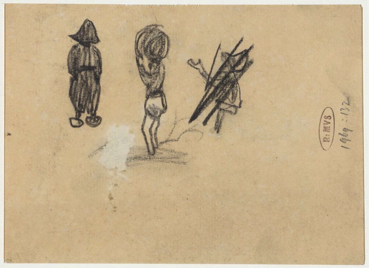 Sketching figures, Theo Nieuwenhuis, 1876 - 1951