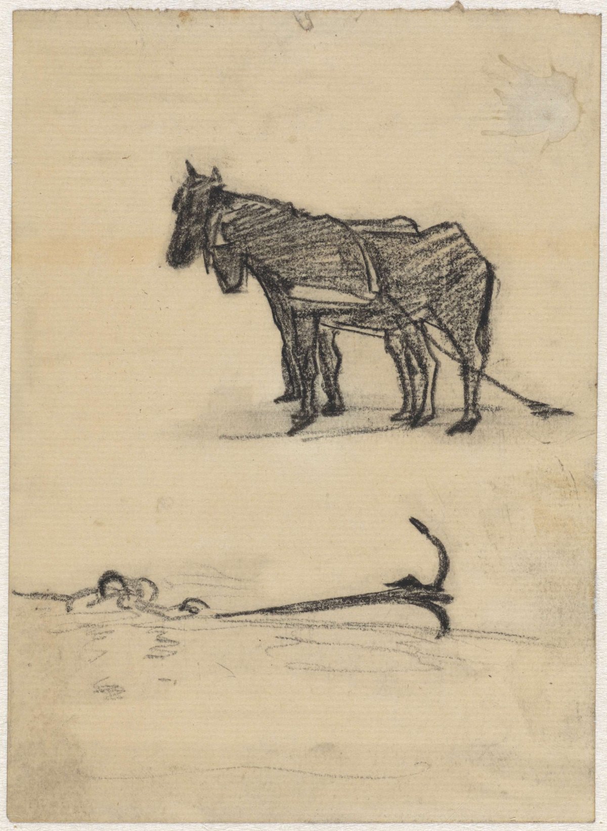 Two horses and an anchor, Theo Nieuwenhuis, 1876 - 1951