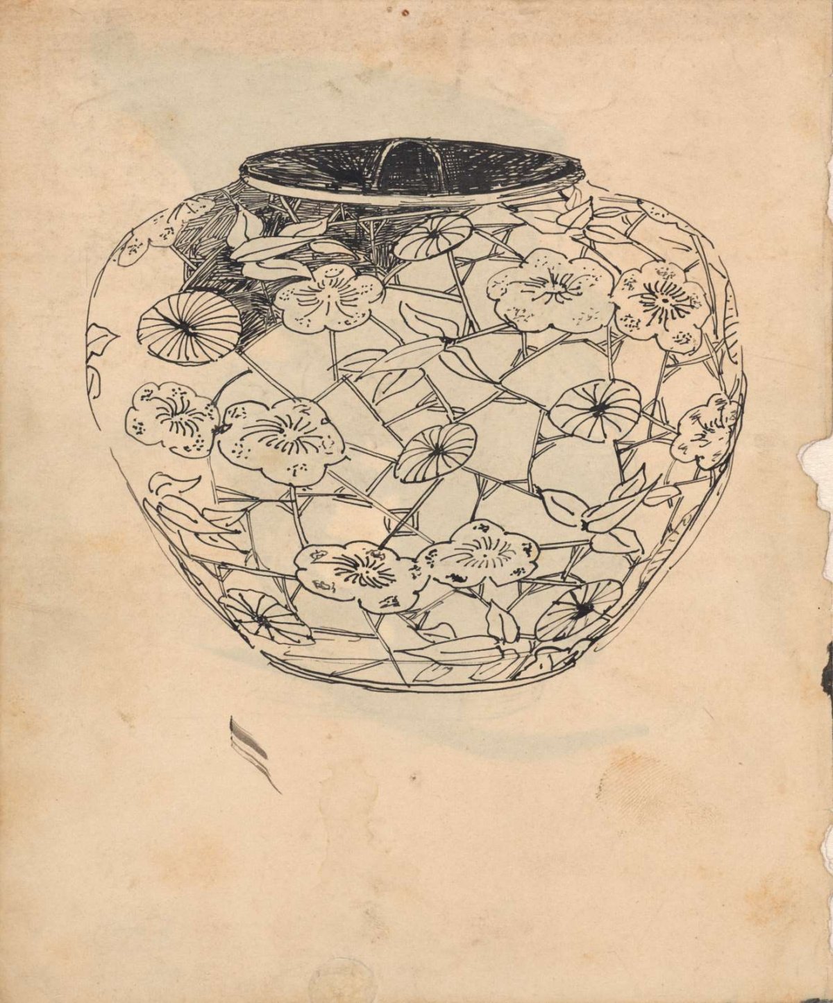 Vase with floral motifs, Theo Nieuwenhuis, 1876 - 1951
