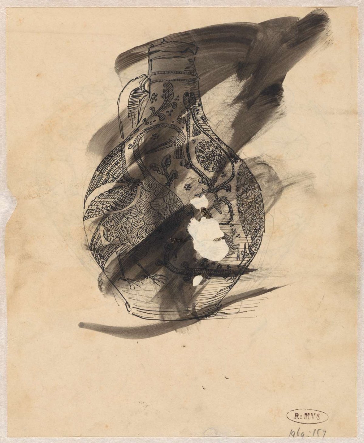 Jar with cranes, Theo Nieuwenhuis, 1876 - 1951