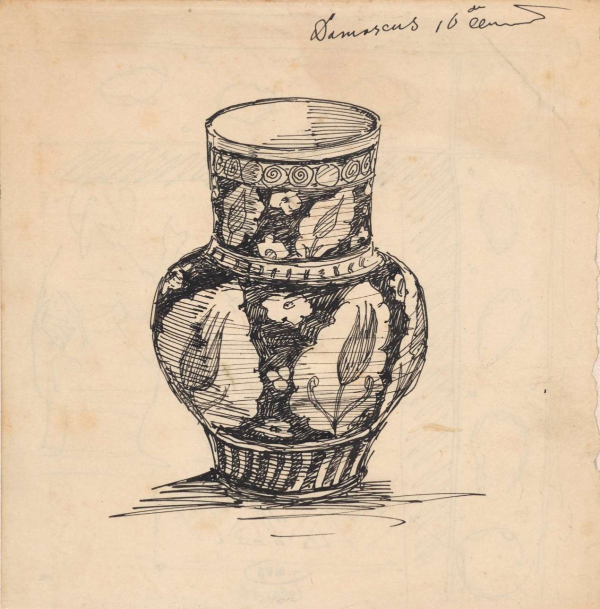 Vase with tulip decoration from Damascus, sixteenth century, Theo Nieuwenhuis, 1876 - 1951