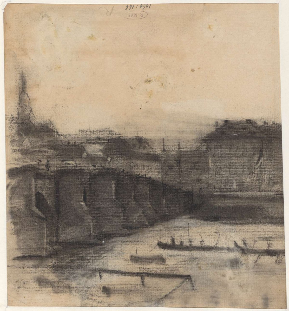 View of a bridge in a city, Theo Nieuwenhuis, 1876 - 1951