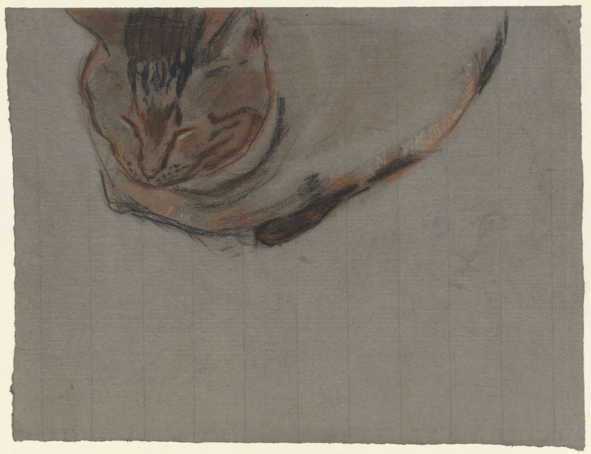 Liggende kat, Theo Nieuwenhuis, 1876 - 1951