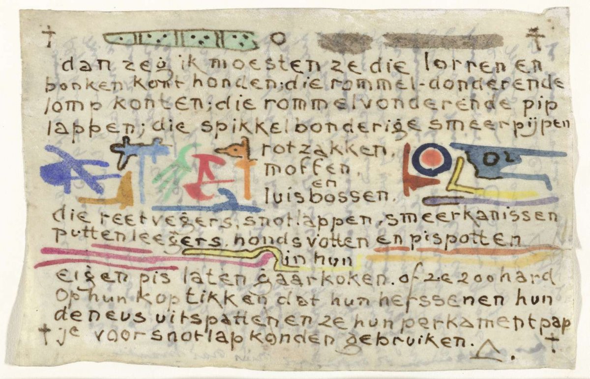 Letter with calligraphy, Gerrit Willem Dijsselhof, 1876 - 1924