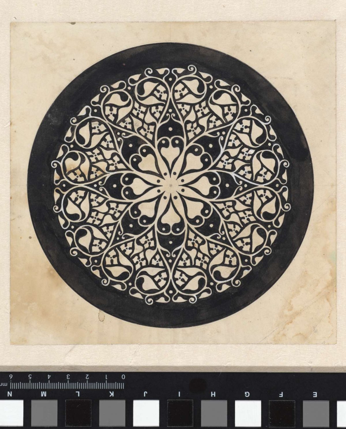 Ornamental tessellation in a circle, Theo Nieuwenhuis, 1876 - 1951