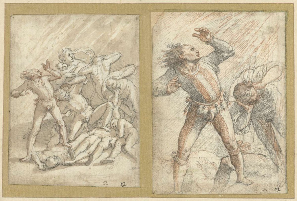 Two sketches of damned, Federico Zuccaro, 1550 - 1609
