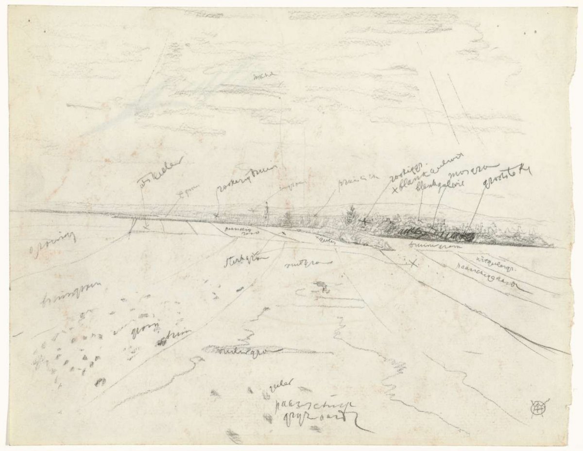 Farmland and a ridge on the horizon, Gerrit Willem Dijsselhof, 1876 - 1924
