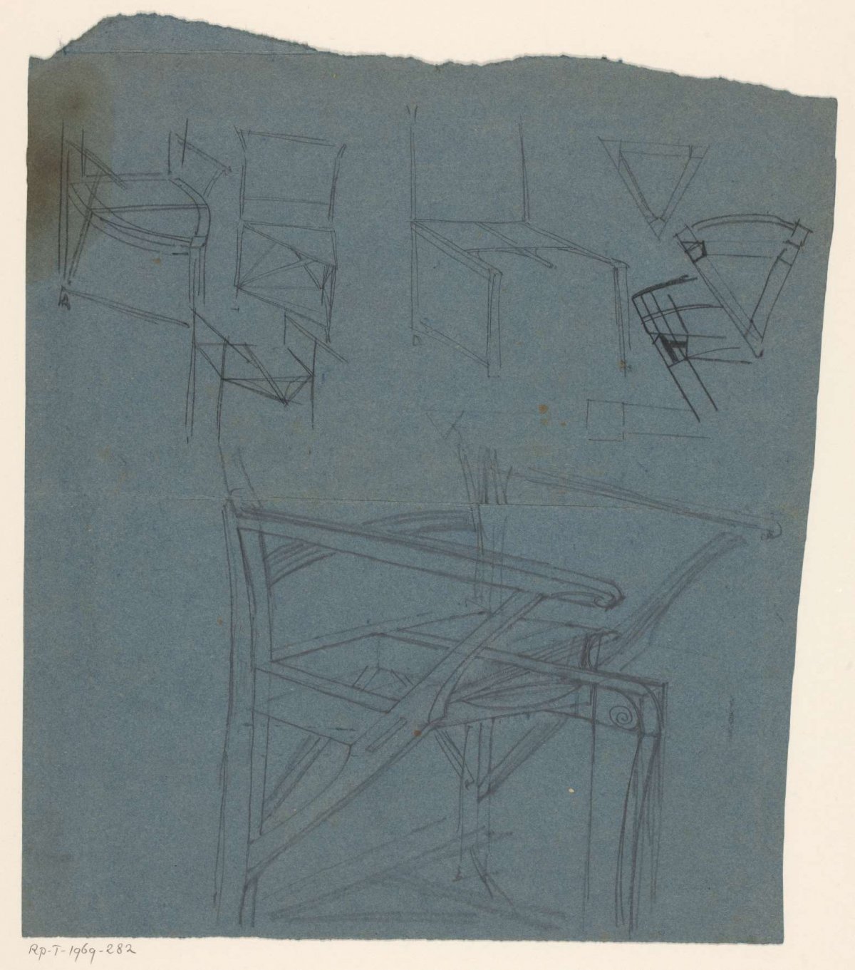 Designs for a chair, Gerrit Willem Dijsselhof, 1876 - 1924