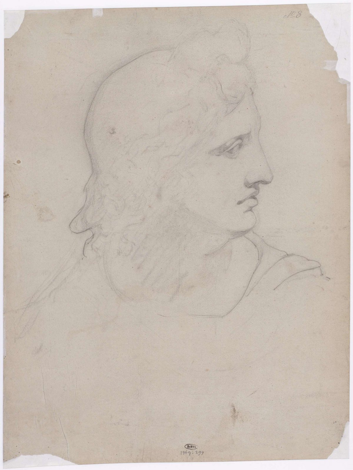 Academy study of Roman head, Gerrit Willem Dijsselhof, 1876 - 1924