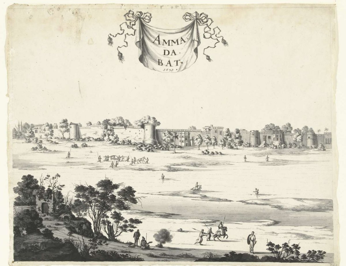 View of the city of Ahmadabad, anonymous, 1679