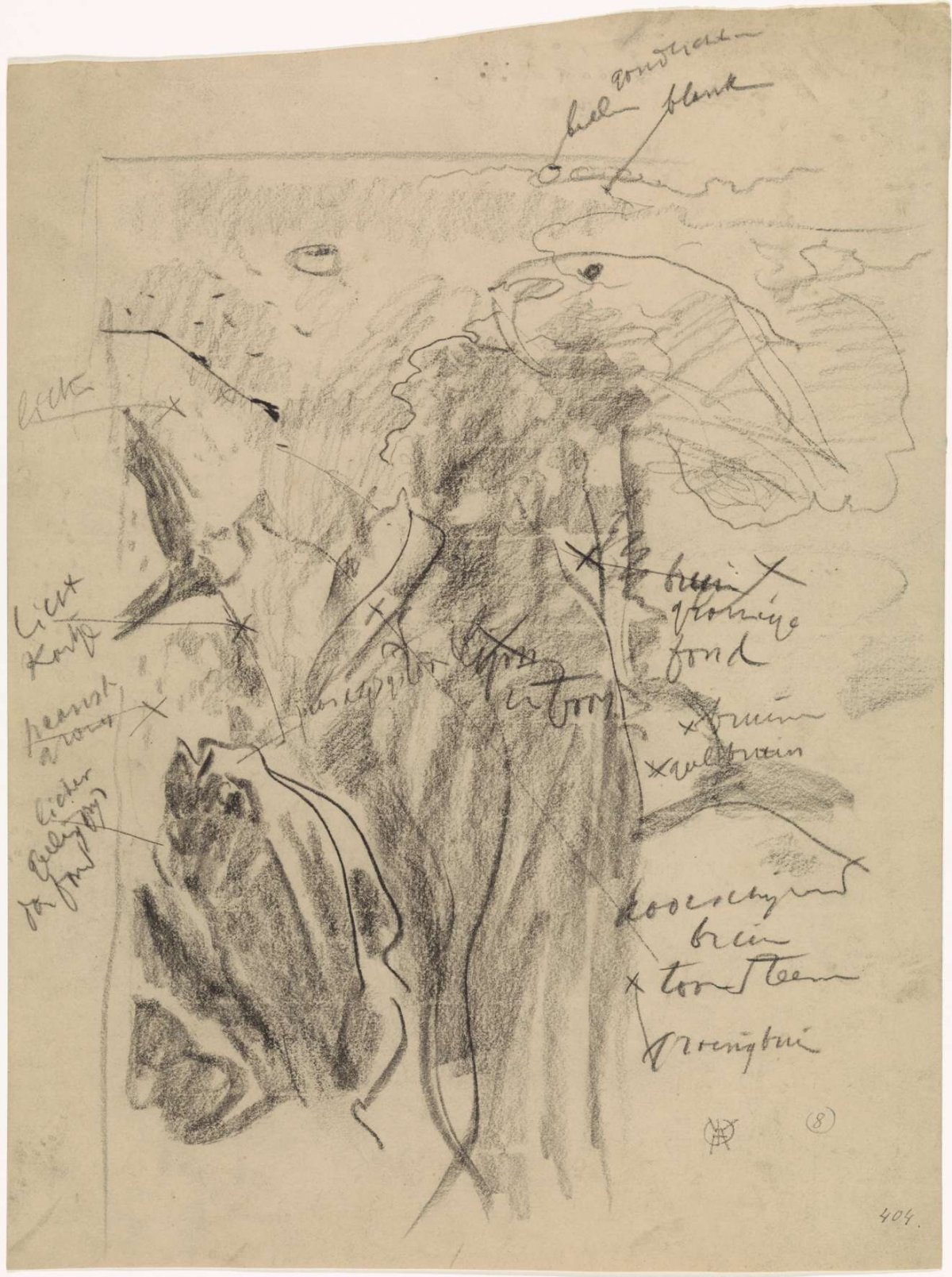 Sketch of an aquarium, Gerrit Willem Dijsselhof, 1876 - 1924