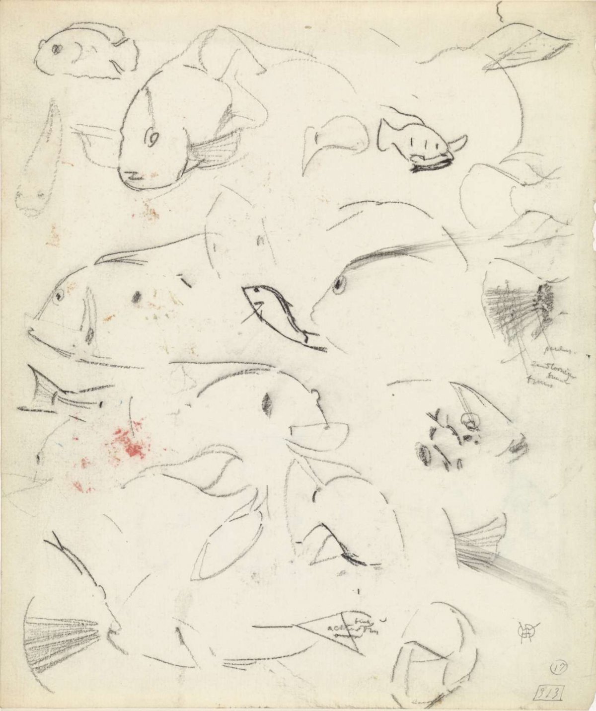 Studies of fish, Gerrit Willem Dijsselhof, 1876 - 1924