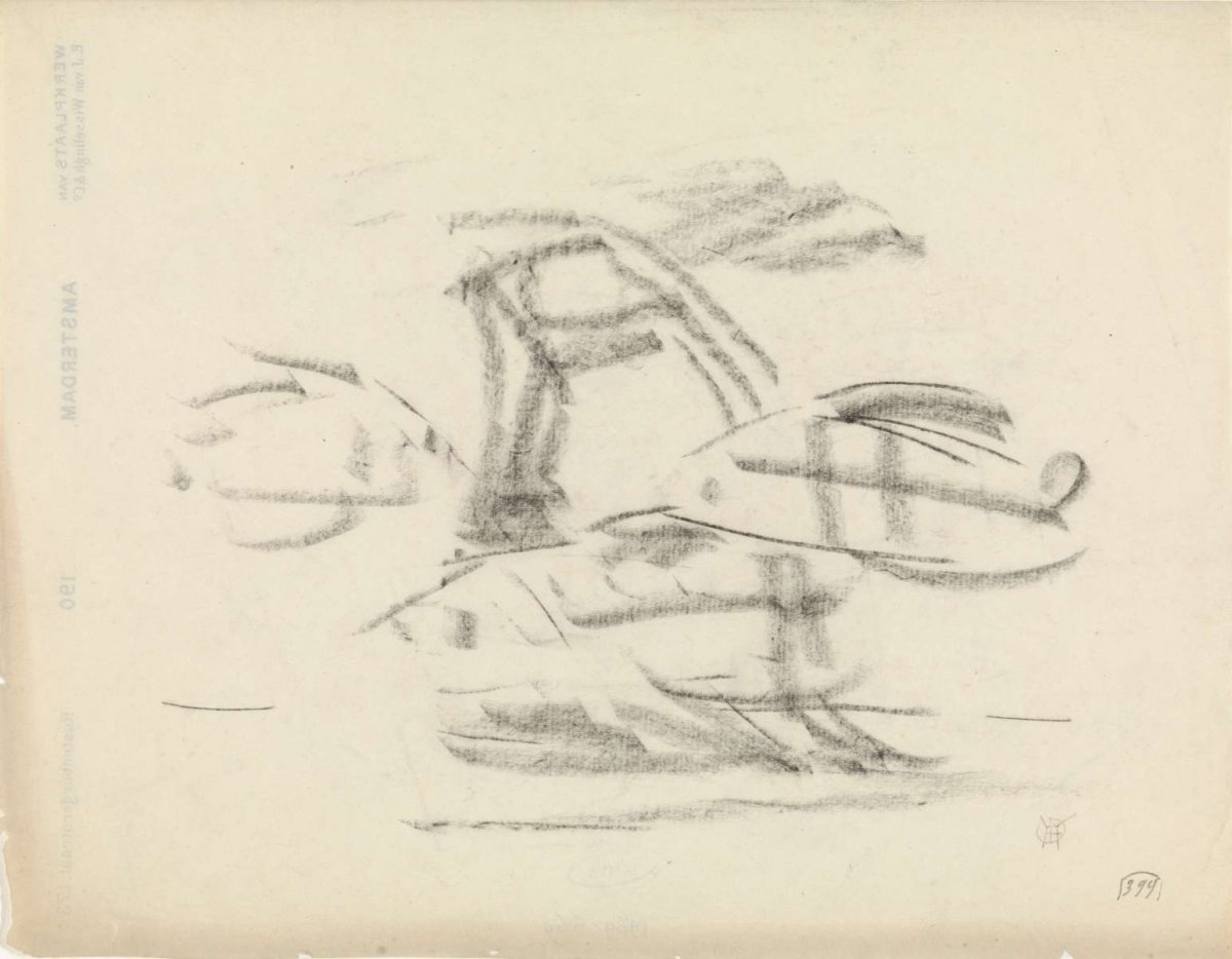 Sketch of three fish, Gerrit Willem Dijsselhof, 1876 - 1924