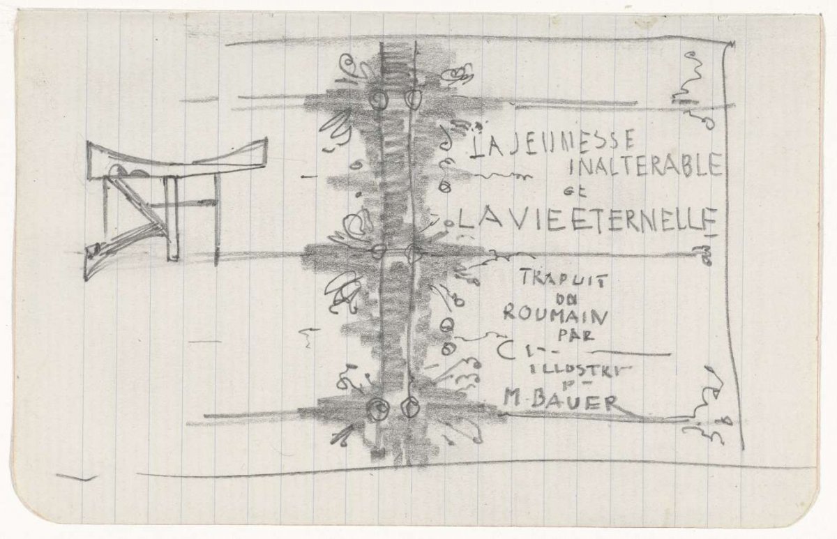 Design for book cover of La Jeunesse Inaltérable et La Vie Eternelle, Gerrit Willem Dijsselhof, 1876 - 1924