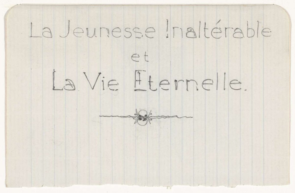 Design for title page of La Jeunesse Inaltérable et La Vie Eternelle, Gerrit Willem Dijsselhof, 1876 - 1924