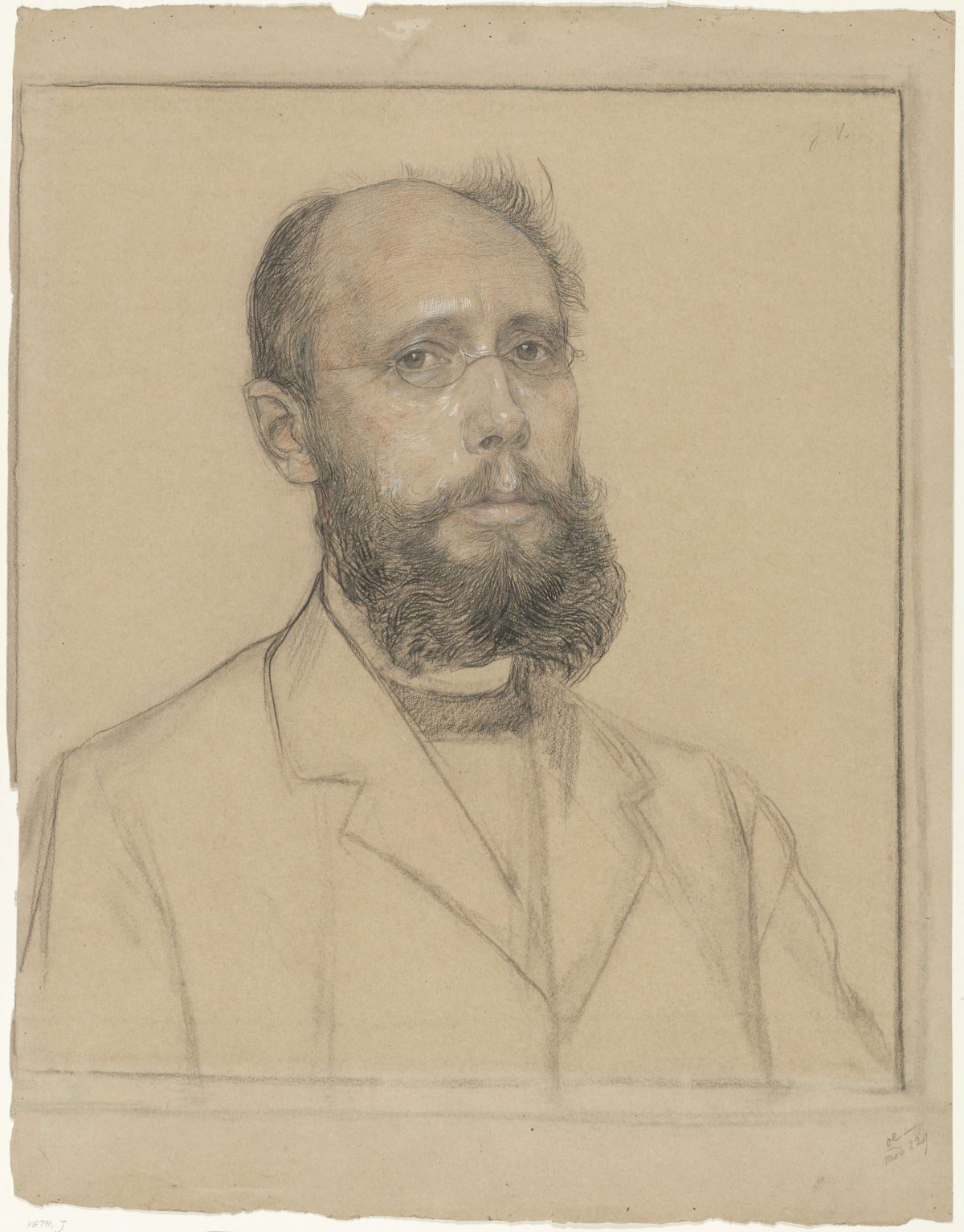 Portrait of Samuel Muller, Jan Veth, c. 1874 - c. 1925