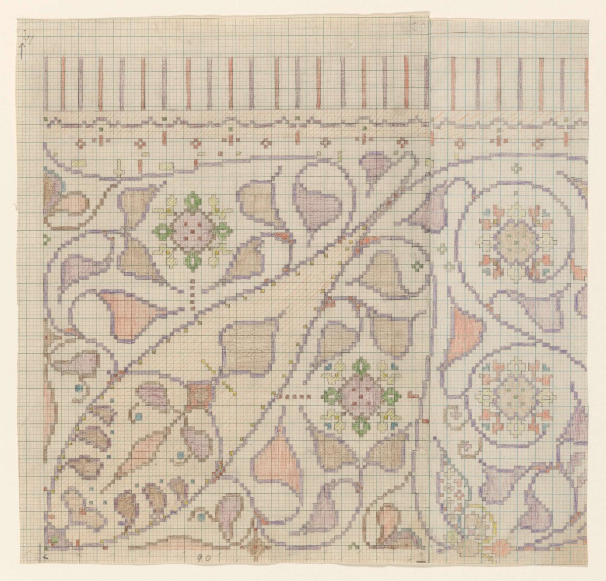 Design for a rug in The Owl, Theo Nieuwenhuis, 1876 - 1951
