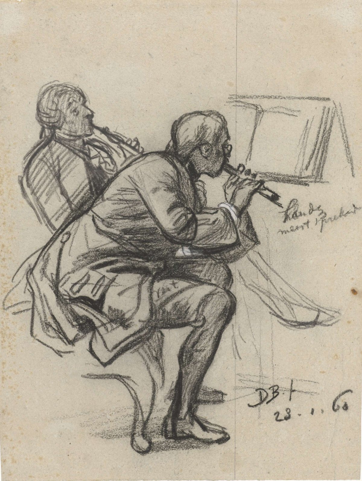 Flute player and oboist, David Bles, 1860