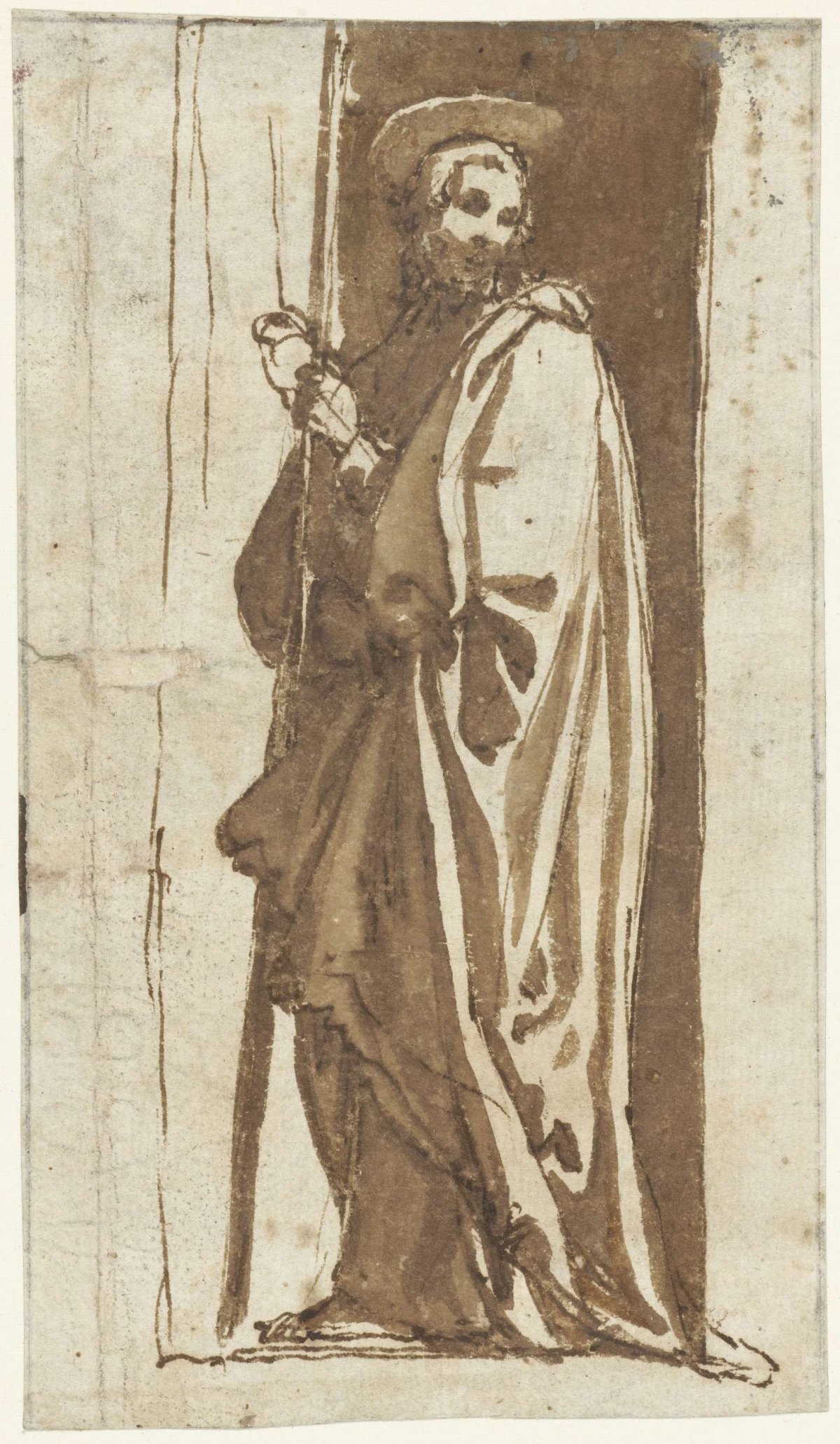 Standing saint in a niche (John the Baptist?), Alessandro Casolani, 1562 - 1606