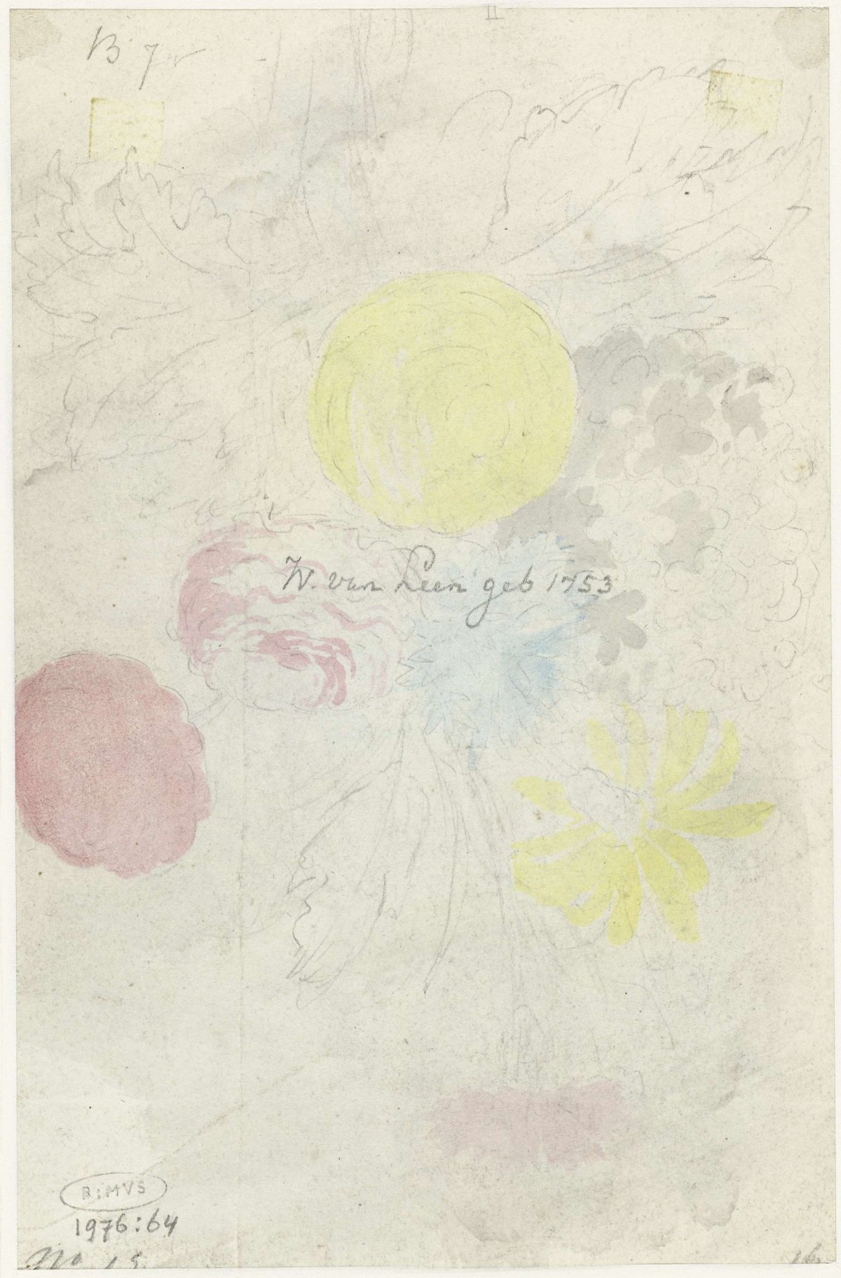 Sketch of a bouquet, Willem van Leen, 1763 - 1825
