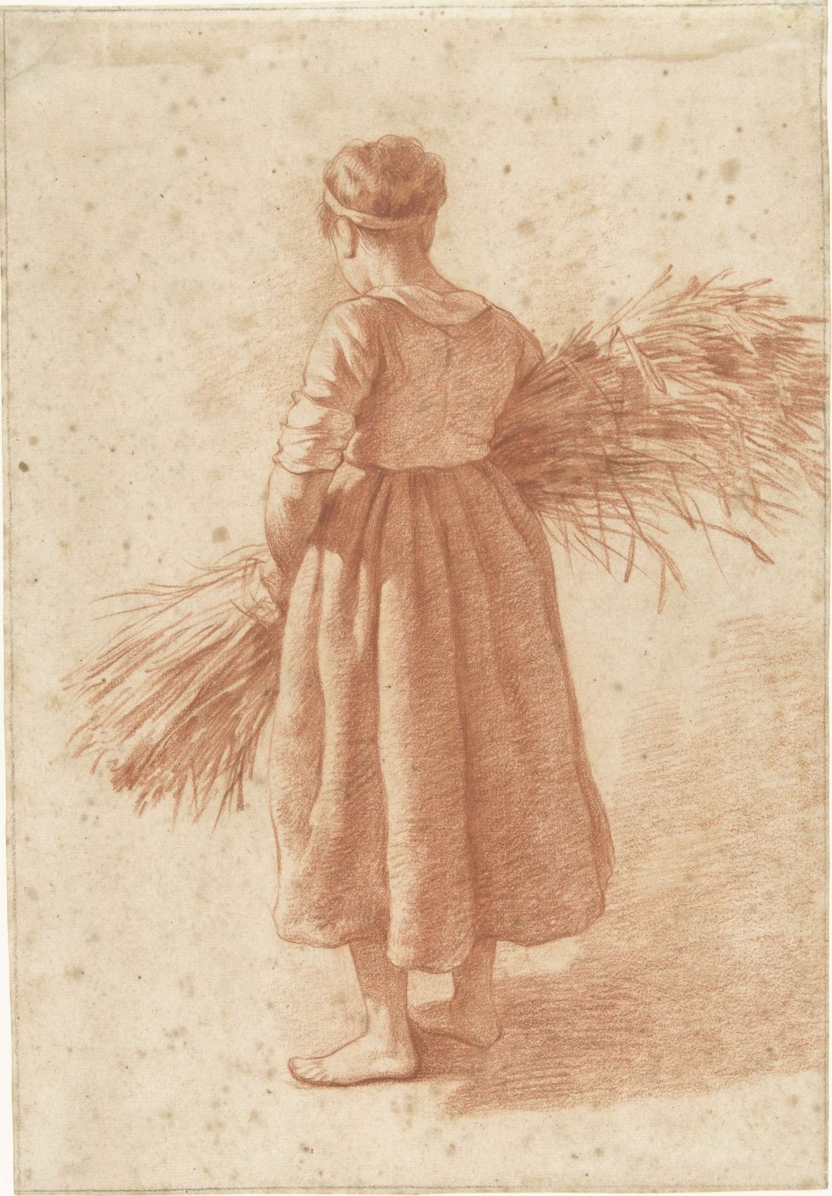 Standing woman with a bunch of grain, Abraham Johannes Ruytenschildt, c. 1788 - c. 1841