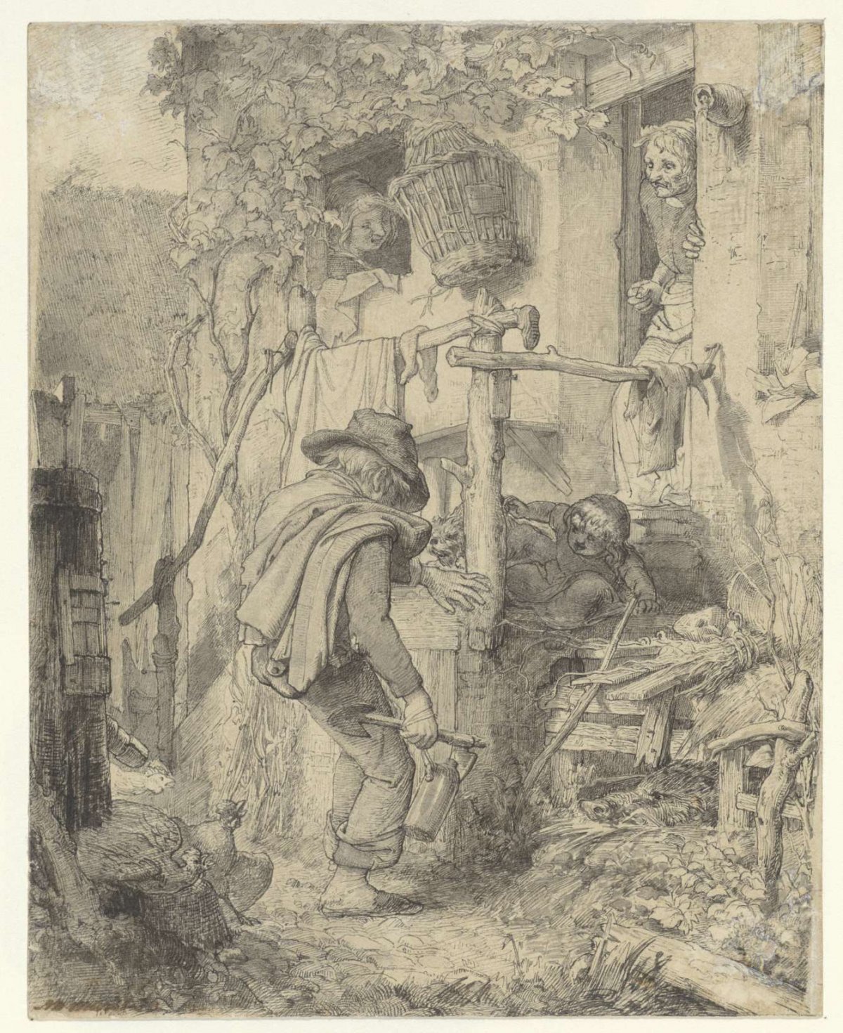 The Drunkard's Return, Matthijs Maris, c. 1856 - c. 1857