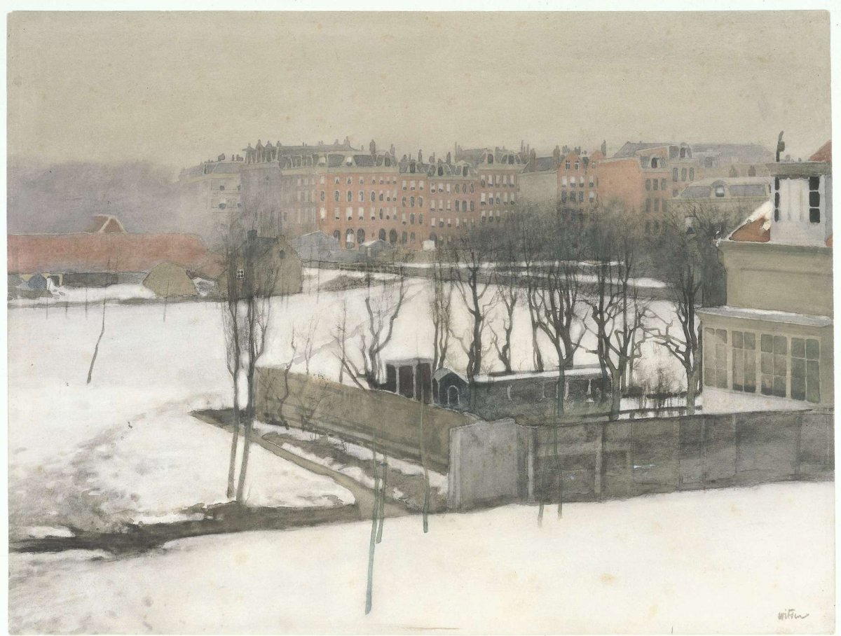 View of the Oosterpark in the snow, Willem Witsen, 1892