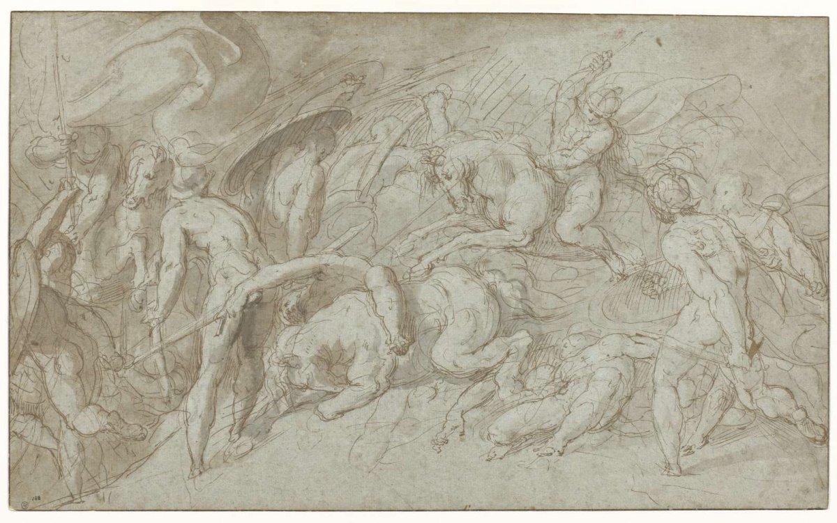 Naked warriors in battle, Hans Speckaert, 1500 - 1577