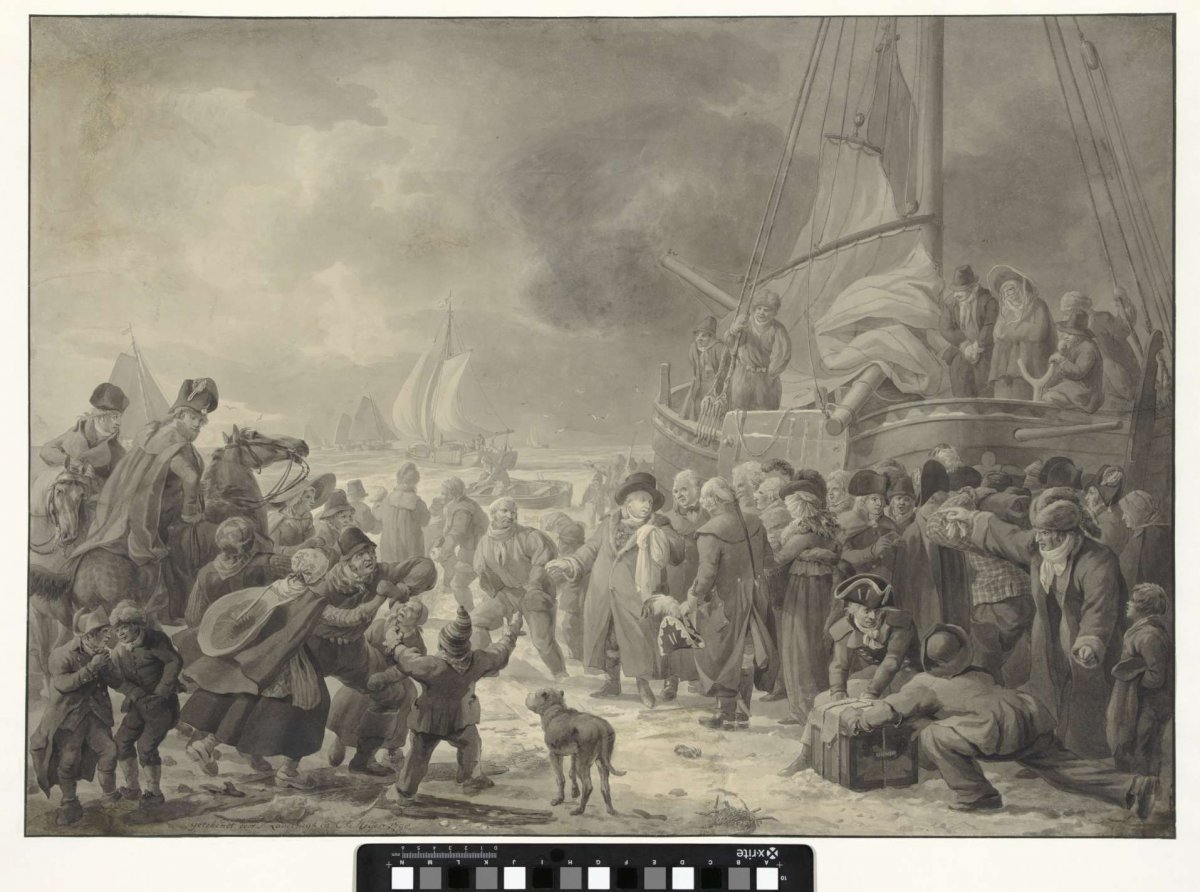 Stadholder William V's departure for England, Jan. 18, 1795, Dirk Langendijk, 1798