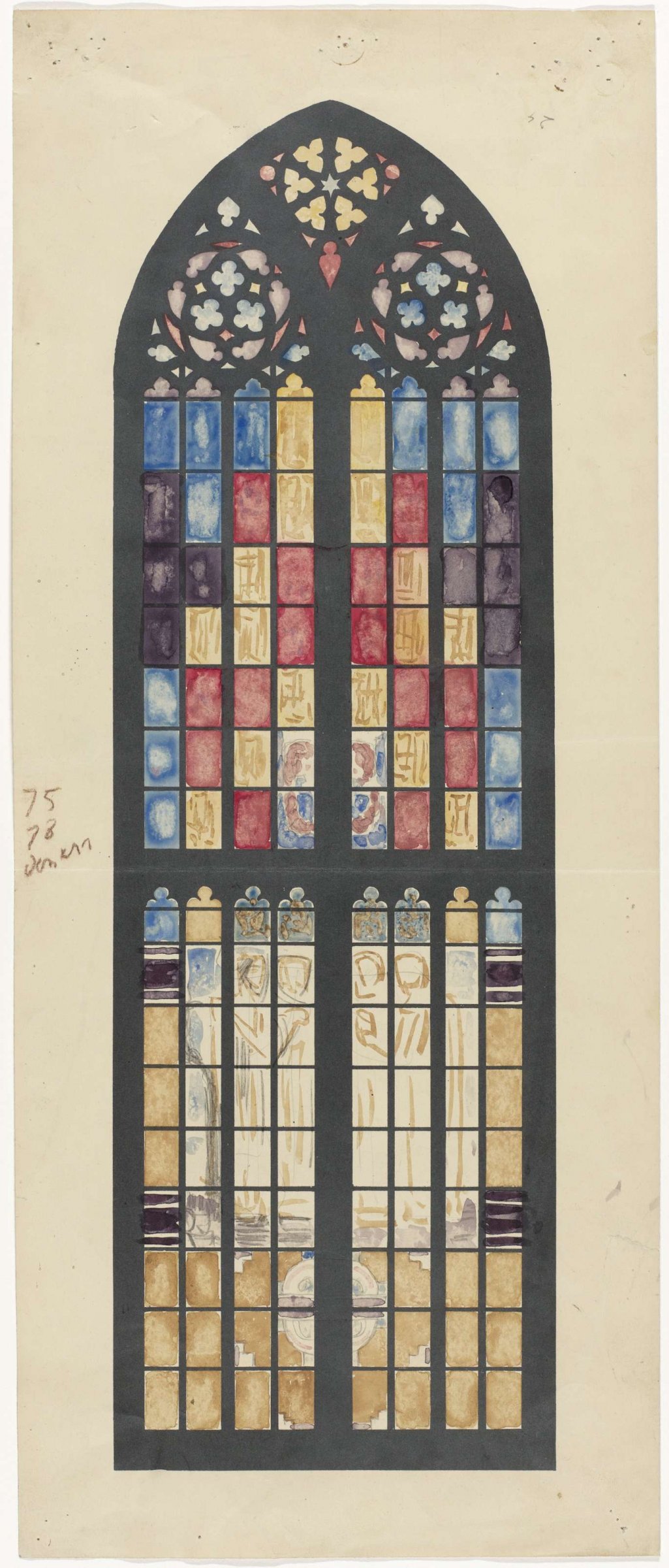 Design for window in the south transept of the Dom in Utrecht, Richard Nicolaüs Roland Holst, 1878 - 1938
