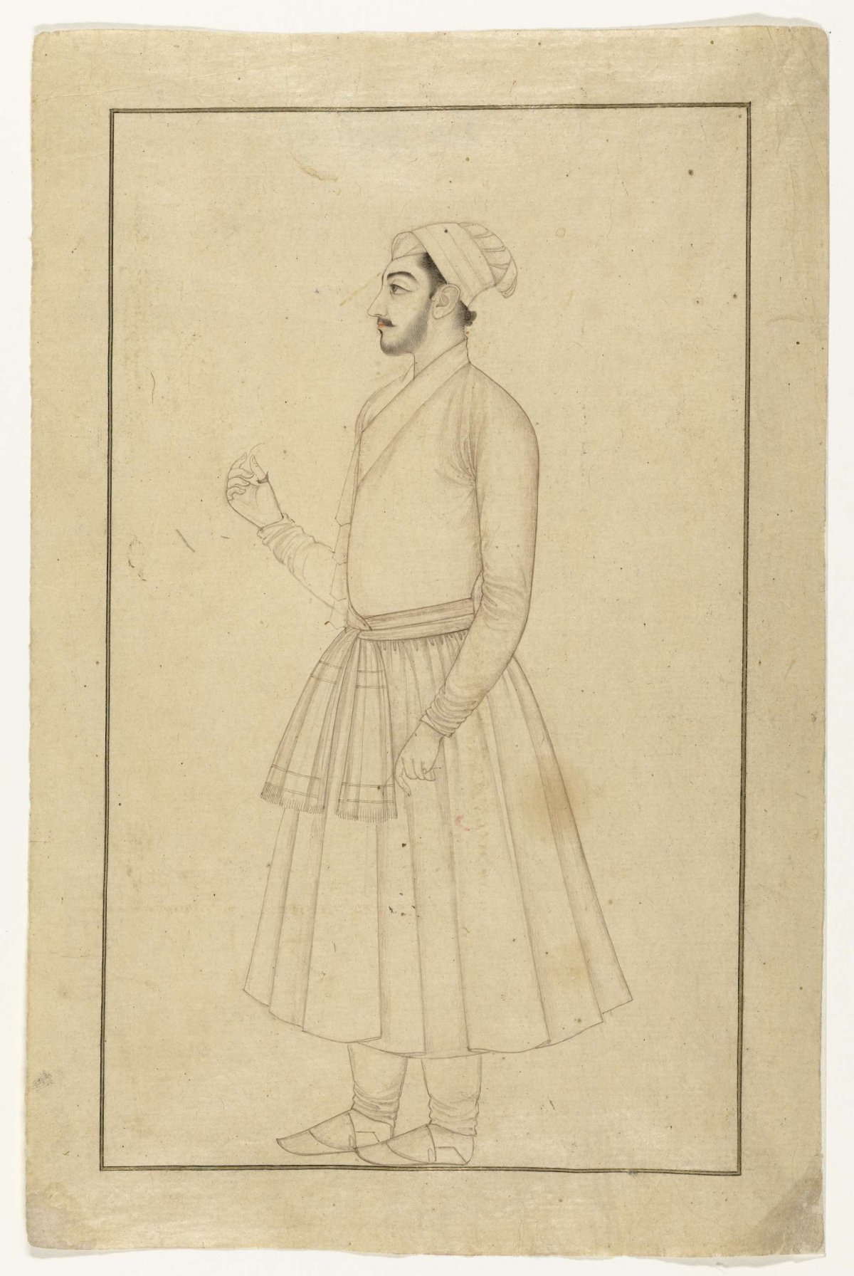 Portrait of a standing prince, anonymous, c. 1700